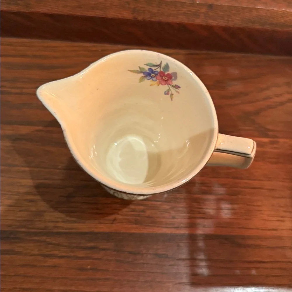 Antique H&K Tunstall Made in England Creamer Elegant Floral Gold Purple art deco - Picture 3 of 5